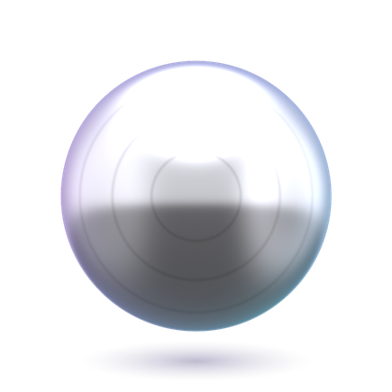 Sfera cromata su fondo nero